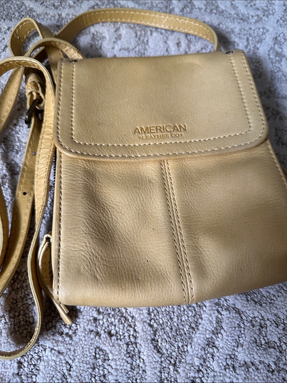 American Leather Co. Small Crossbody Bag in Light Mustard